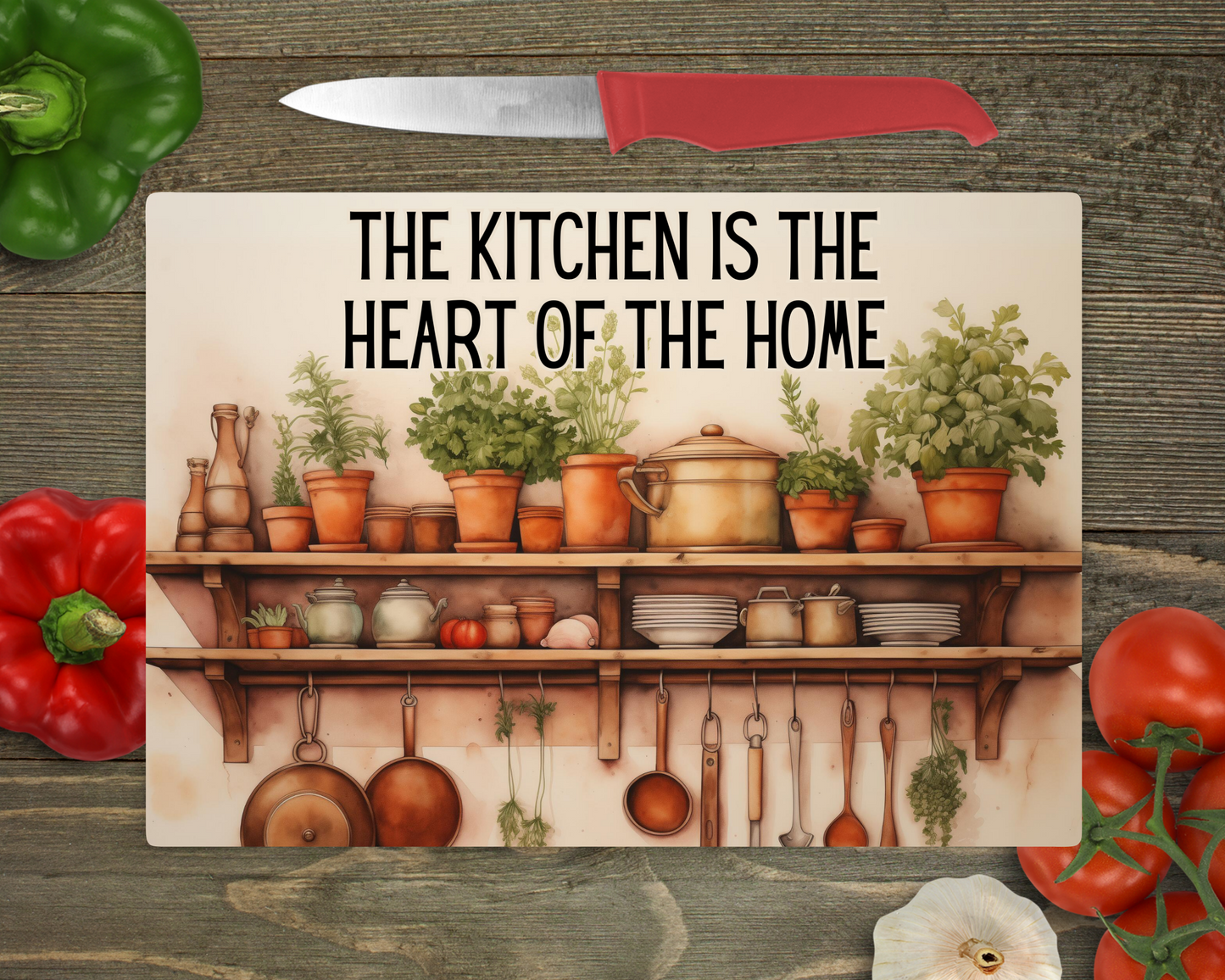 The Kitchen is the Heart of the Home Rectangle Cutting Board