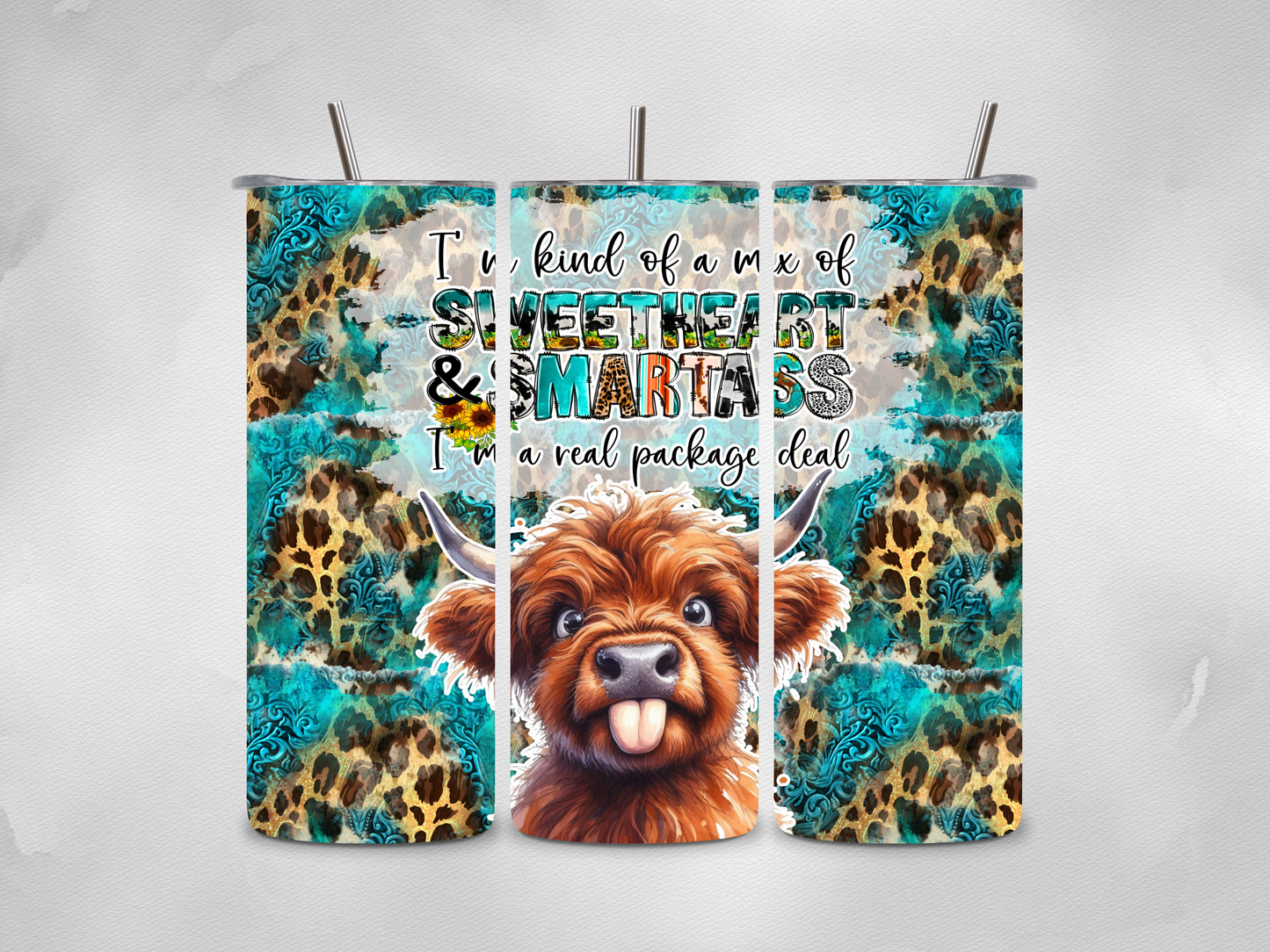Highland Cow Sweetness & Smartness Tumbler