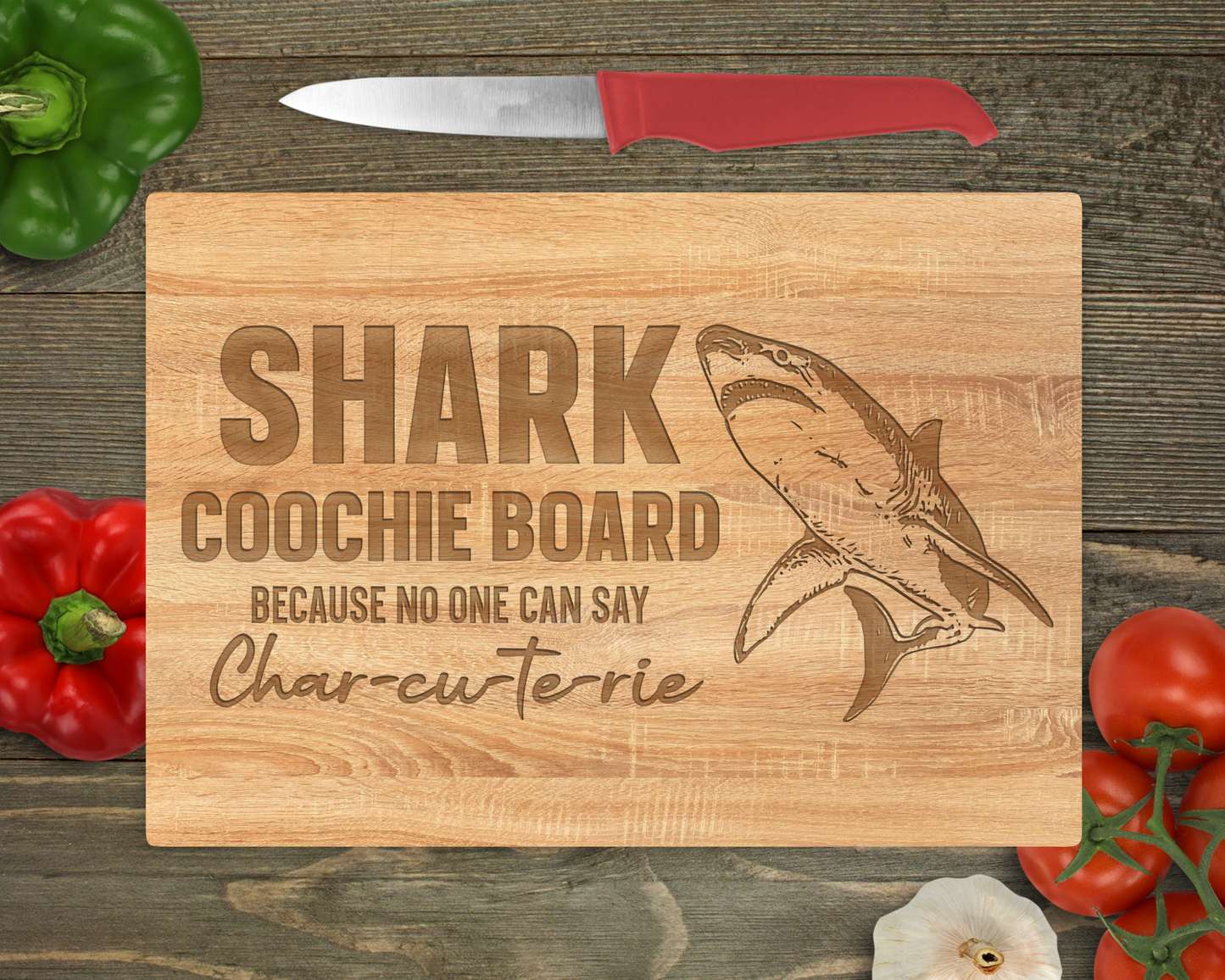 Shark Coochie Board Rectangle Glass Cutting Board
