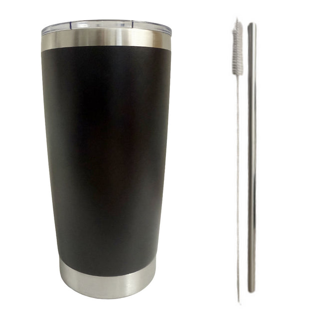 Black Silver Plated 20oz Tumbler