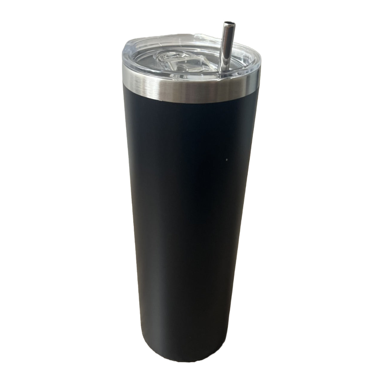 Black Silver Plated 20oz Skinny Tumbler