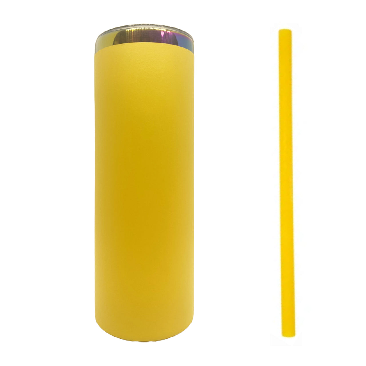 Yellow Rainbow Plated 20oz Skinny Tumbler
