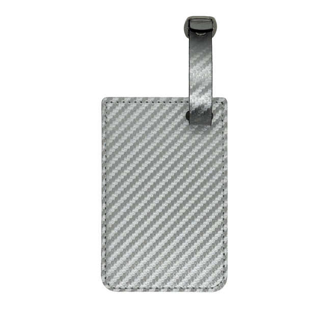 Carbon Fiber SIlver Luggage Tag