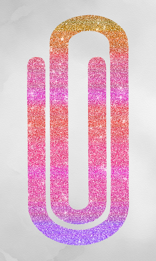 Pink/Purple/Gold Glitter Acrylic Paperclip