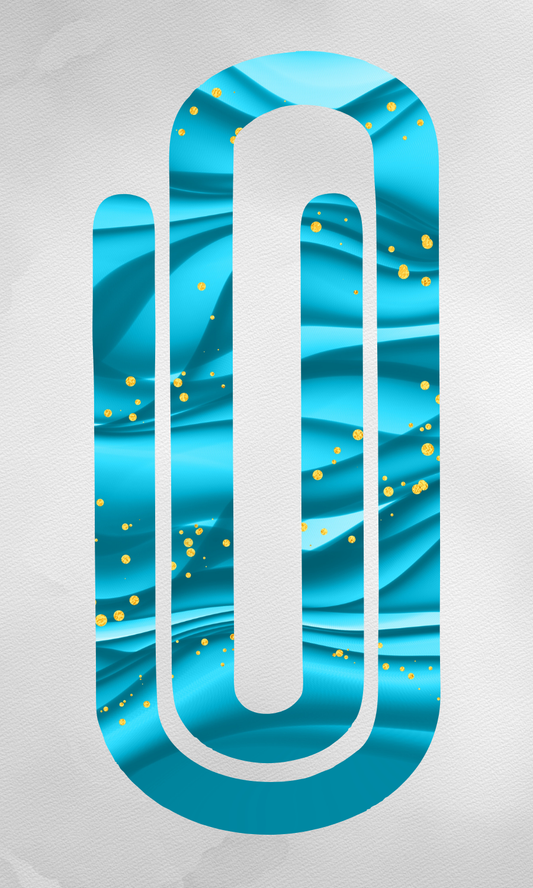 Blue & Gold Wavy Acrylic Paperclip