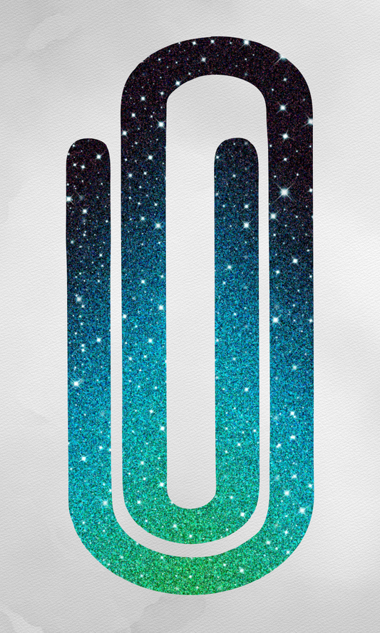Blue Galaxy Glitter Acrylic Paperclip