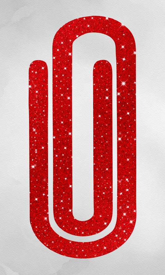 Red Glitter Acrylic Paperclip - 2