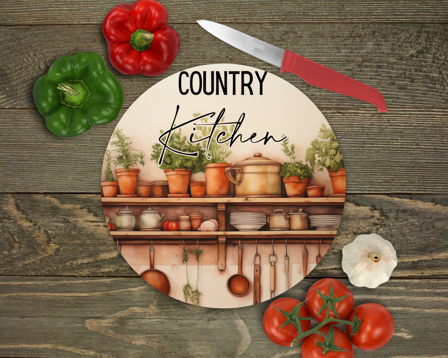Country Kitchen Glass Cutting Board
