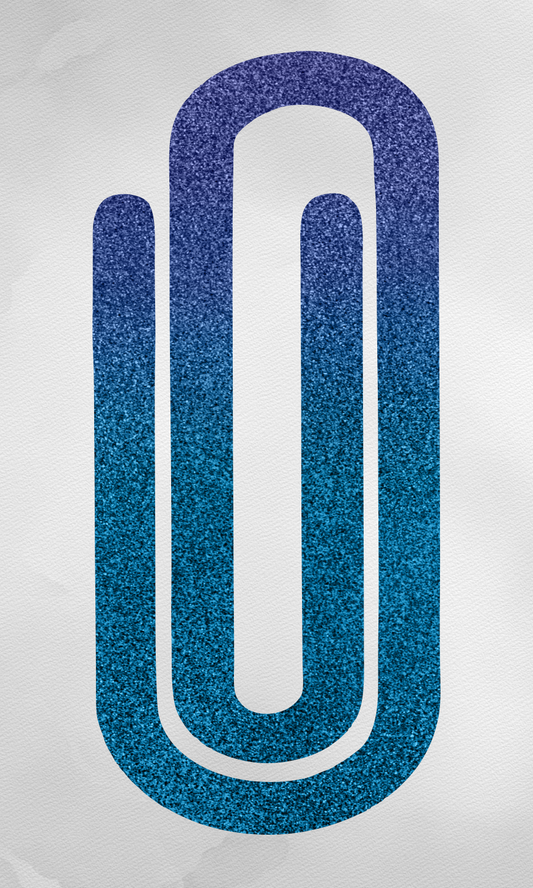 Blue Glitter Acrylic Paperclip