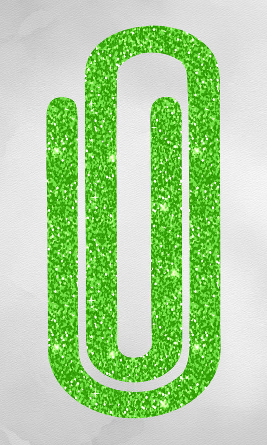 Green Glitter Acrylic Paperclip - 2