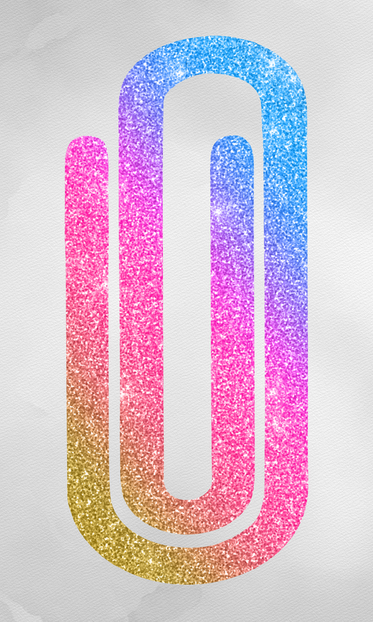 Multicolor Glitter Acrylic Paperclip