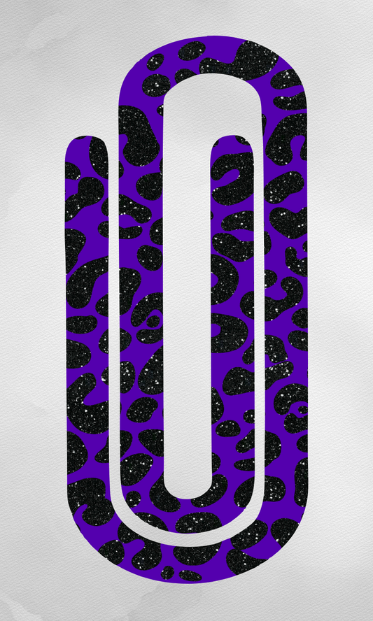 Purple Cheetah Print Acrylic Paperclip