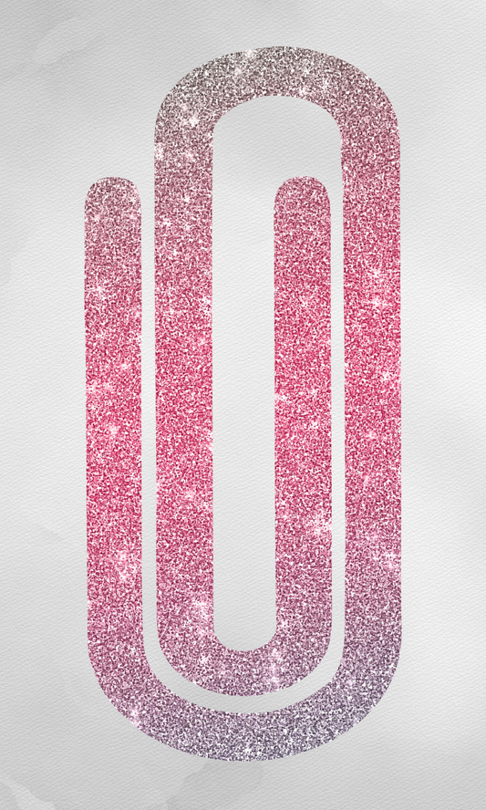 Pink Glitter Acrylic Paperclip