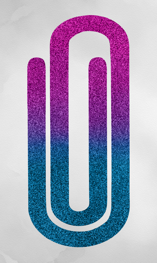 Purple/Blue Glitter Acrylic Paperclip