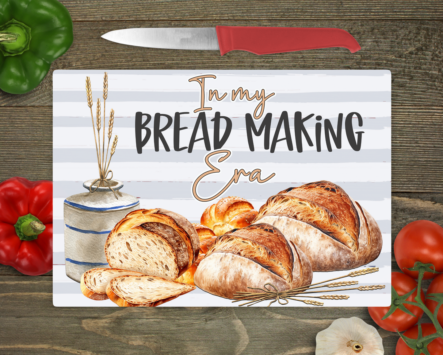 In My Bread Making Era Rectangle Glass Cutting Board
