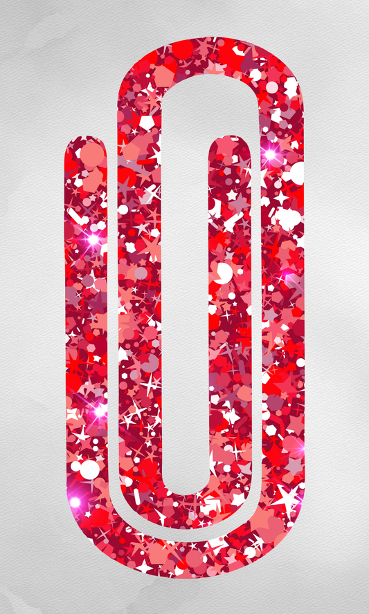 Red Glitter Acrylic Paperclip