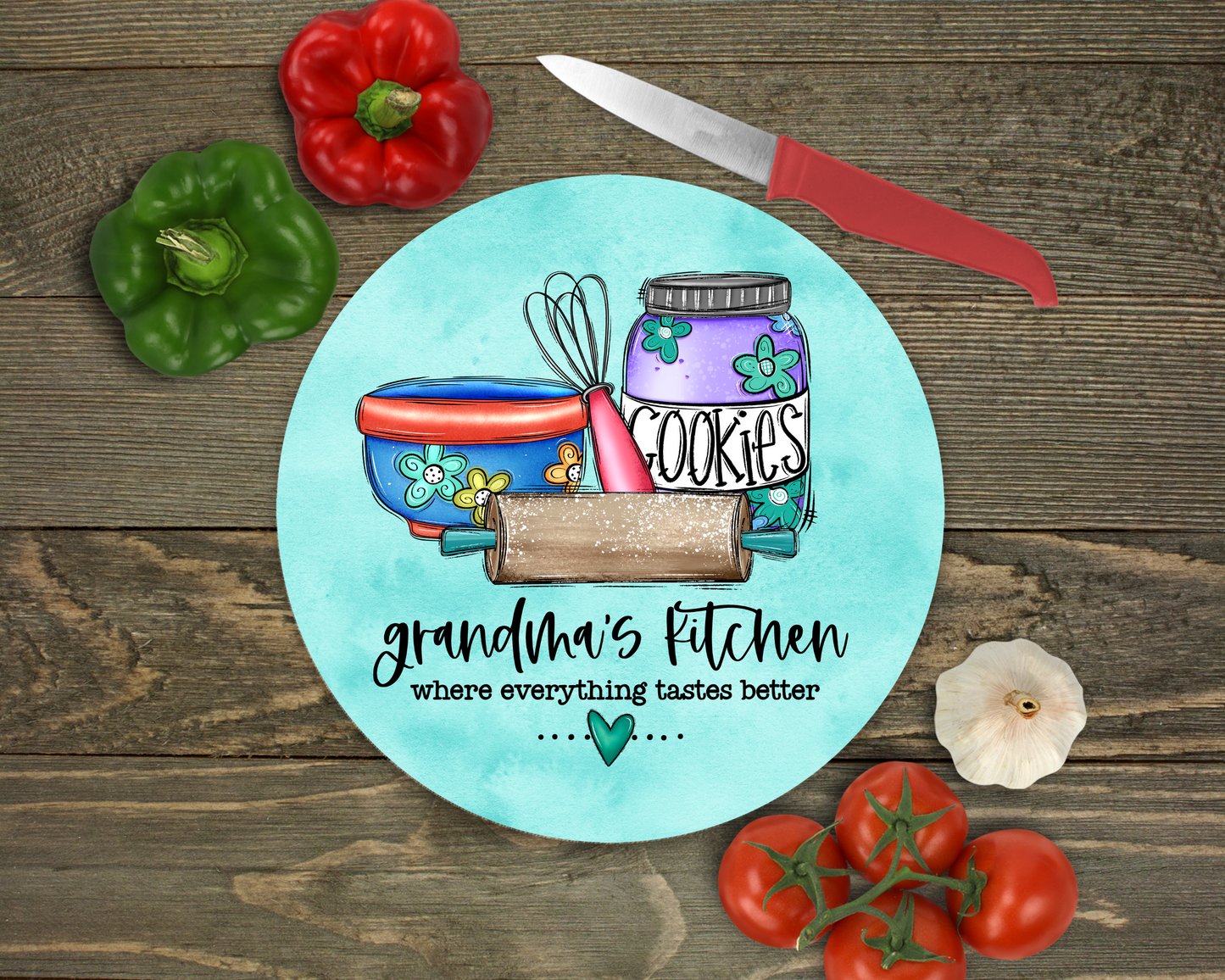 Grandmas Kitchen Glass Cutting Board