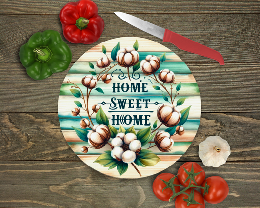 Home Sweet Home Glass Cutting Board