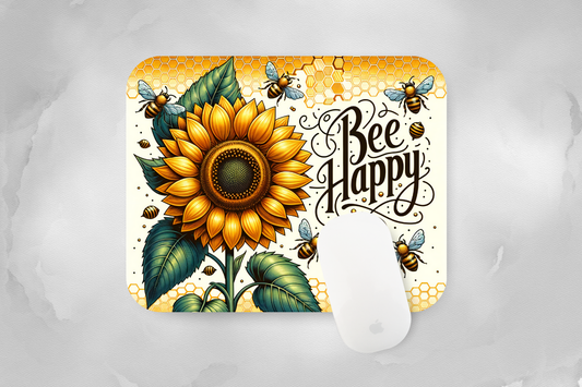 Bee Happy Mouse Pad