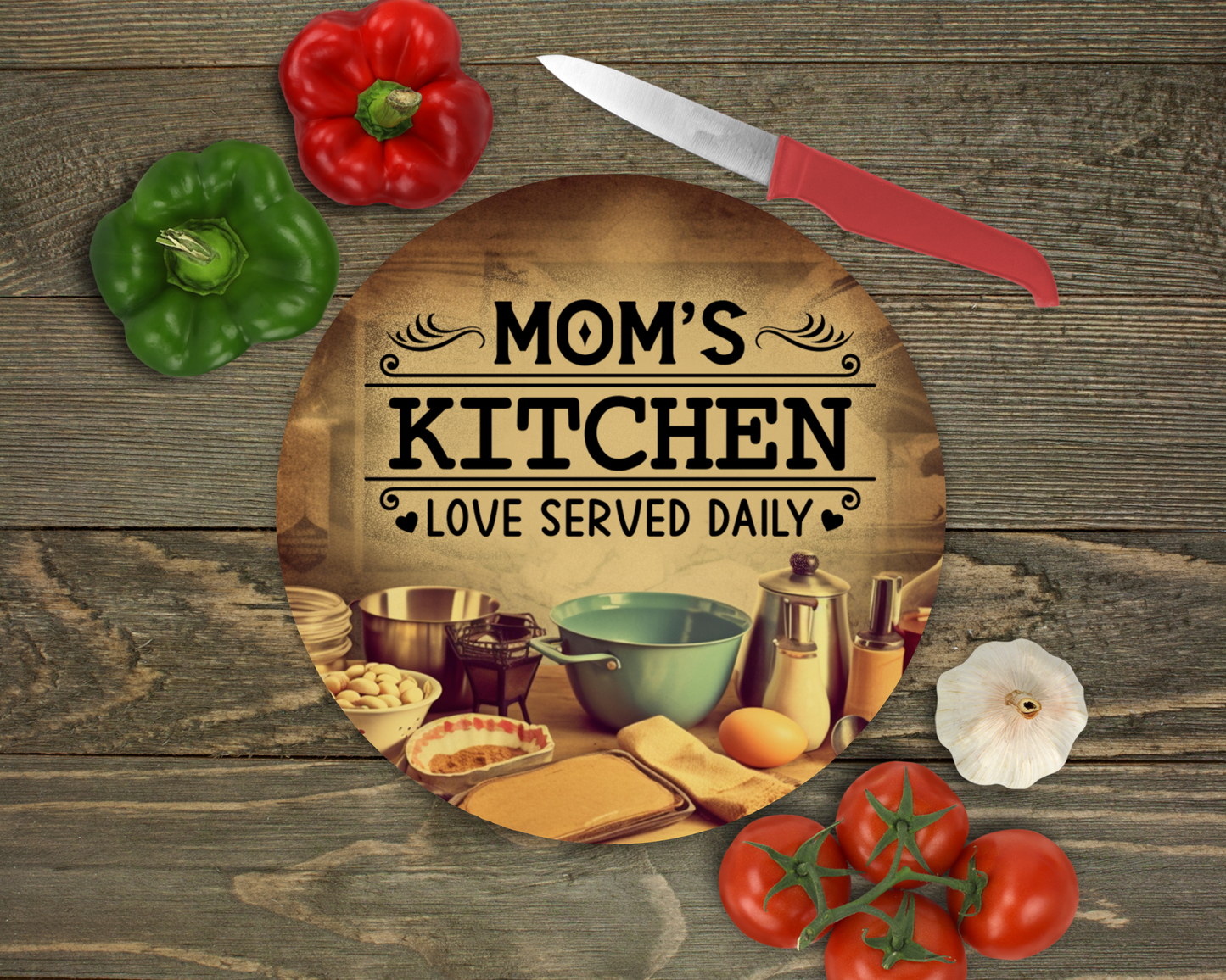 Mom's Kitchen Glass Cutting Board