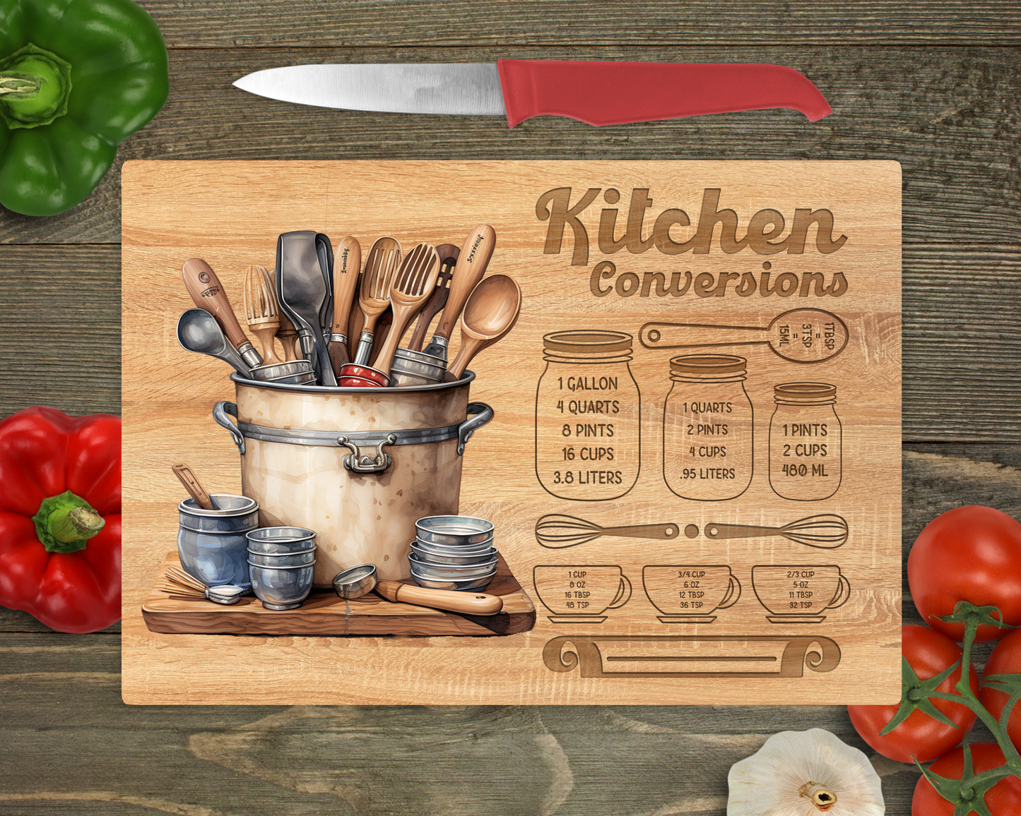Kitchen Conversions with Animals Rectangle Glass Cutting Board