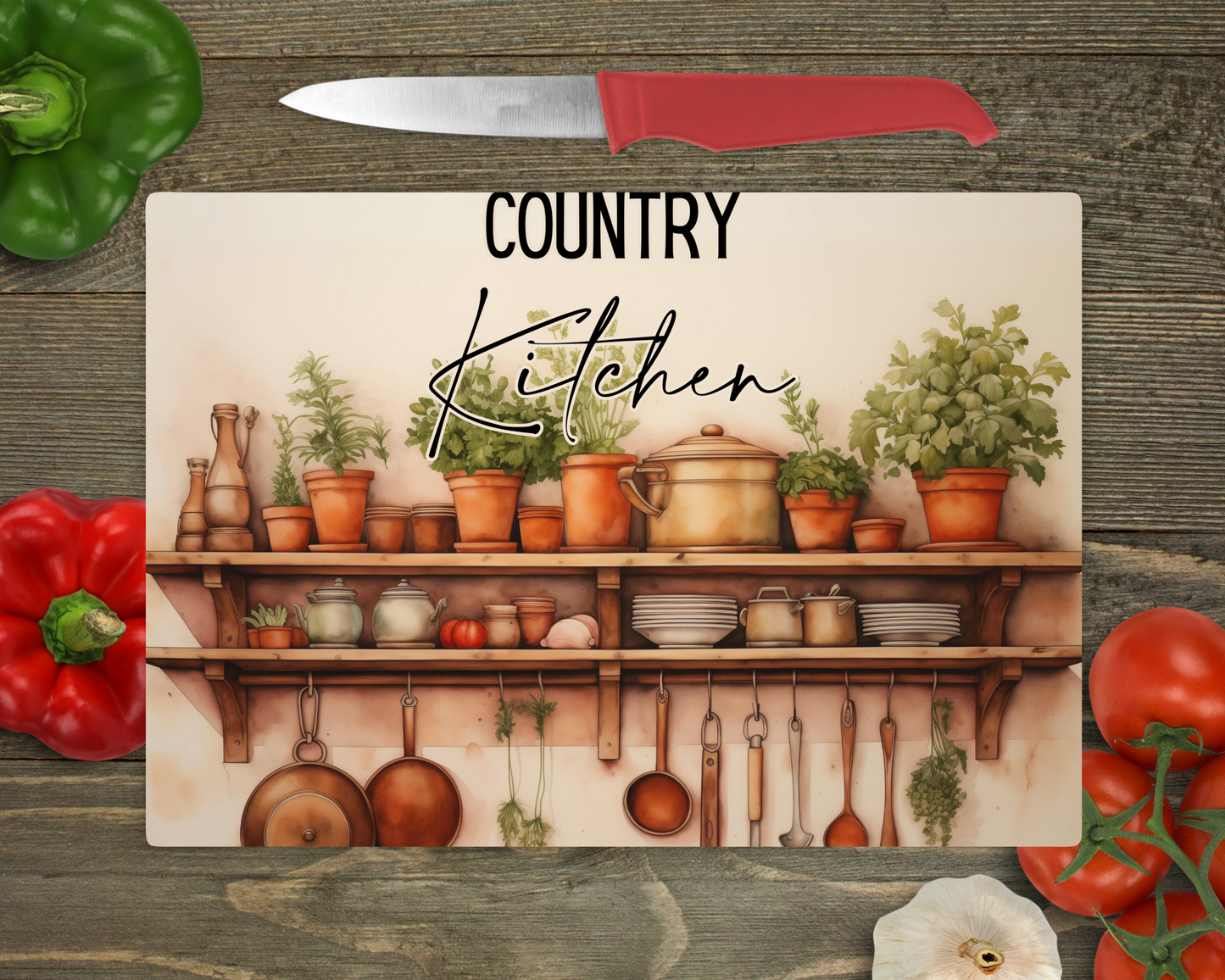 Country Kitchen Rectangle Cutting Board