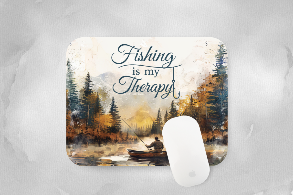 Fishing is Therapy Mouse Pad