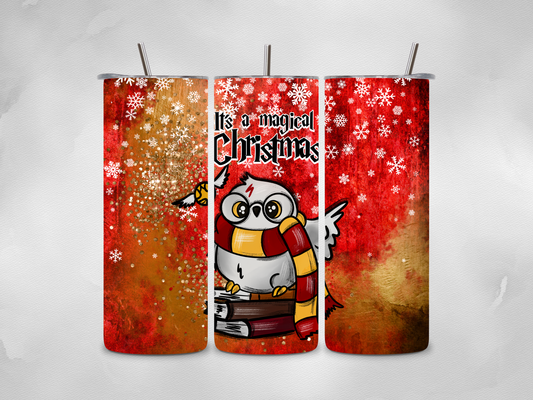 It's a Magical Christmas Hogwarts Owl Tumbler