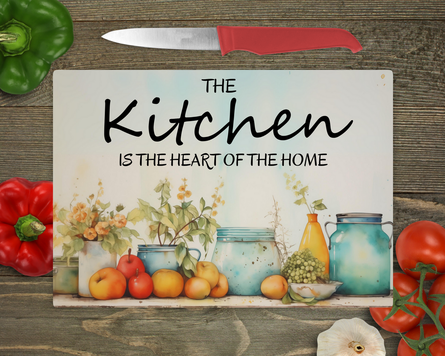 The Kitchen is the Heart of the Home Rectangle Cutting Board