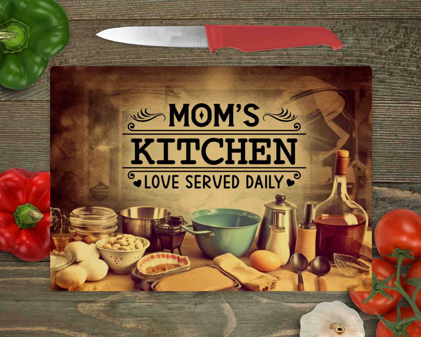 Mom's Kitchen Rectangle Cutting Board