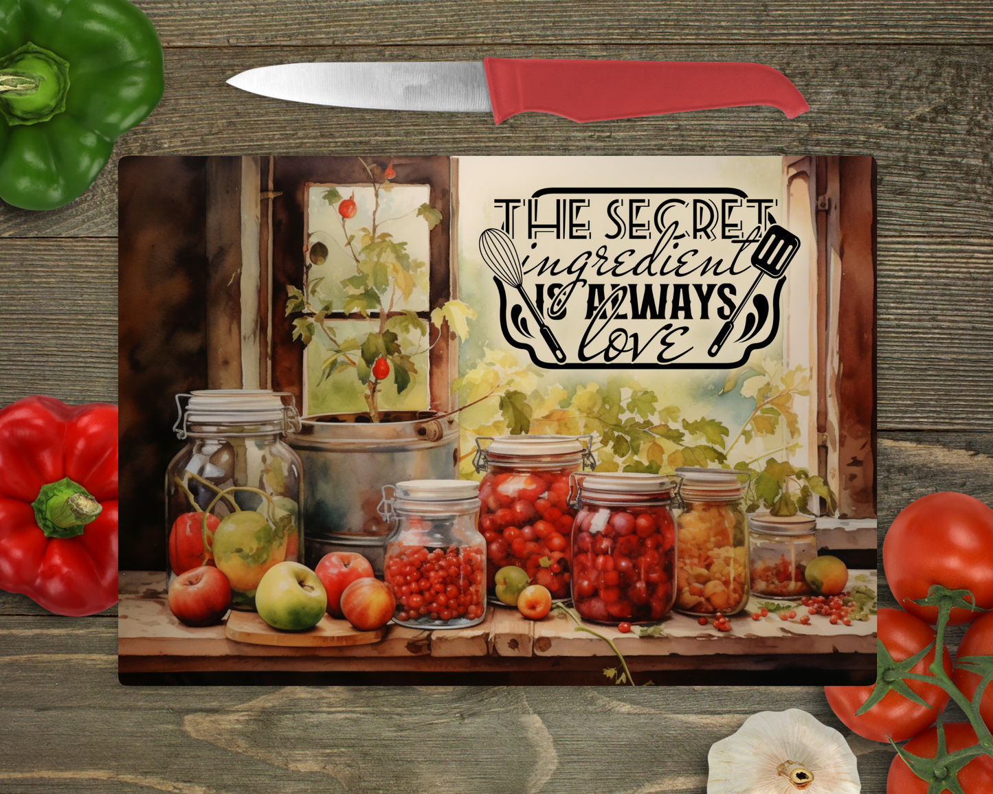 The Secret Ingredient is Always Love Rectangle Cutting Board