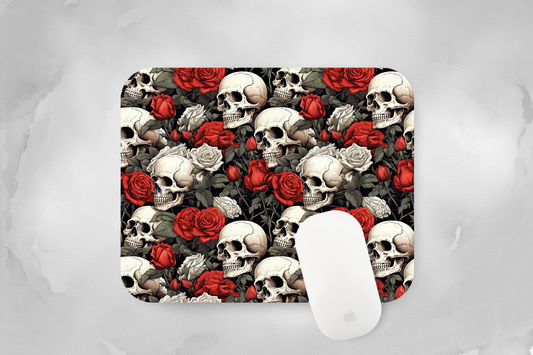 Skulls & Red Roses Mouse Pad