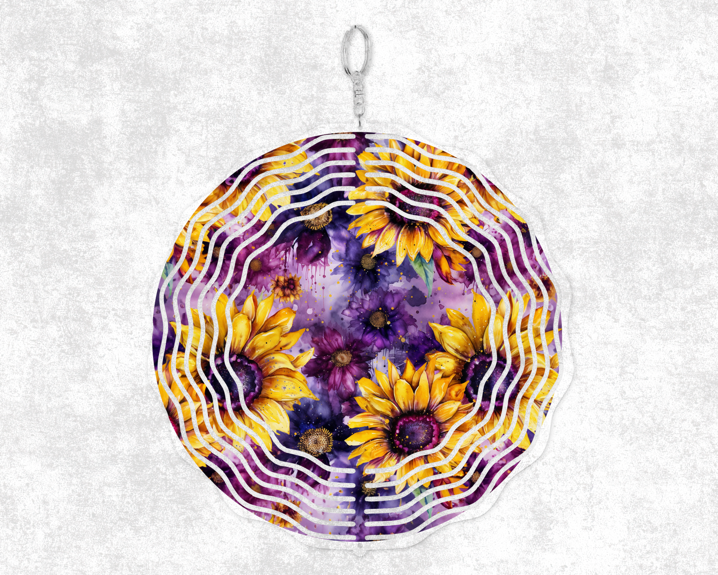 Purple w/ Sunflowers 8" Wind Spinner