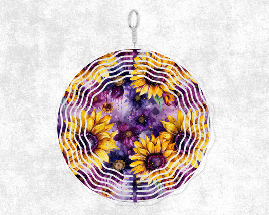 Purple w/ Sunflowers 8" Wind Spinner