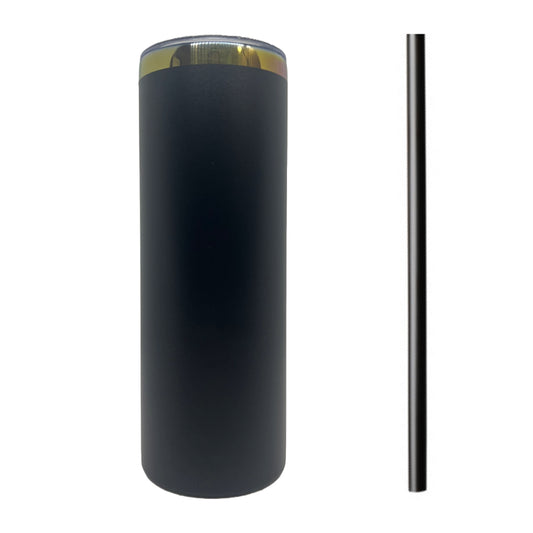 Black Rainbow Plated 20oz Skinny Tumbler
