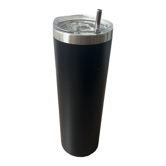 Black Silver Plated 20oz Skinny Tumbler