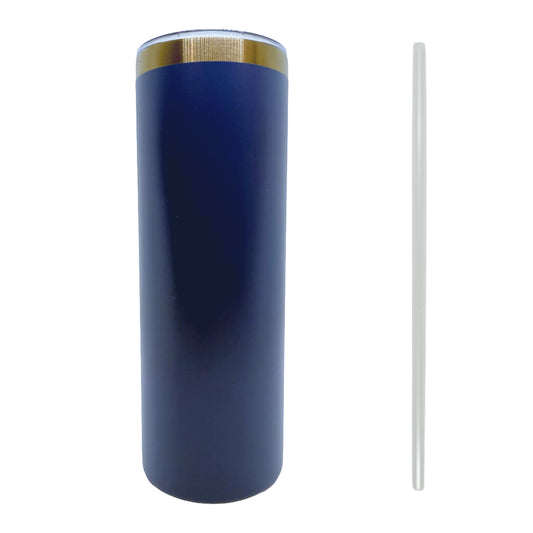 Blue Copper Plated 20oz Skinny Tumbler