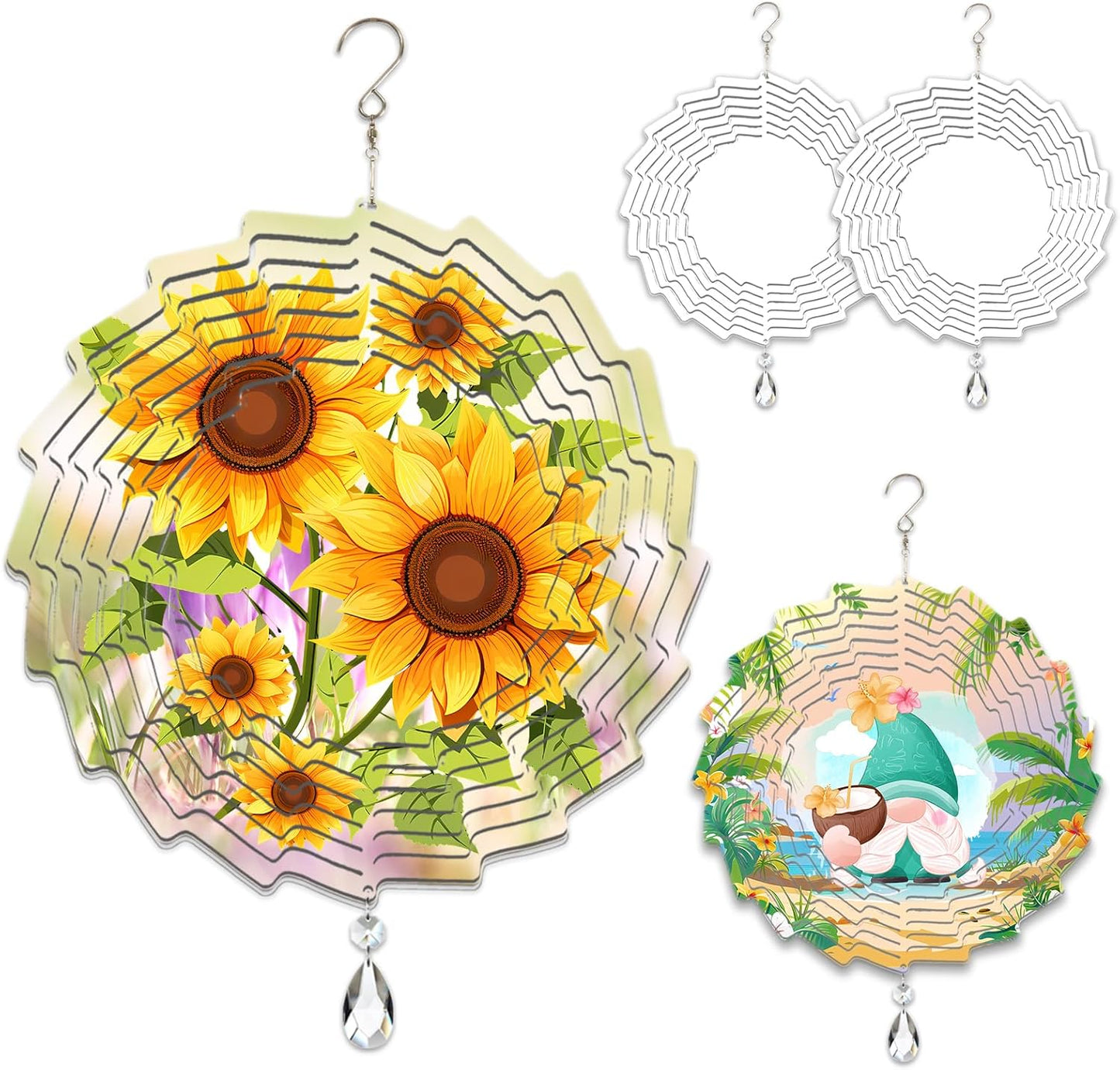 Purple w/ Sunflowers 8" Wind Spinner
