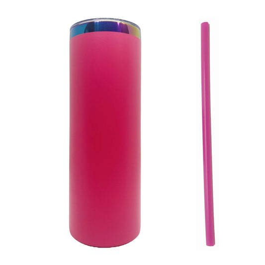 Pink Rainbow Plated 20oz Skinny Tumbler