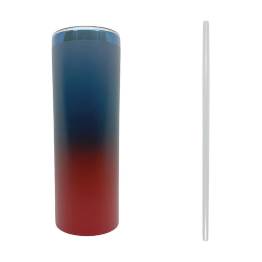 Red Ombre Blue Plated 20oz Skinny Tumbler