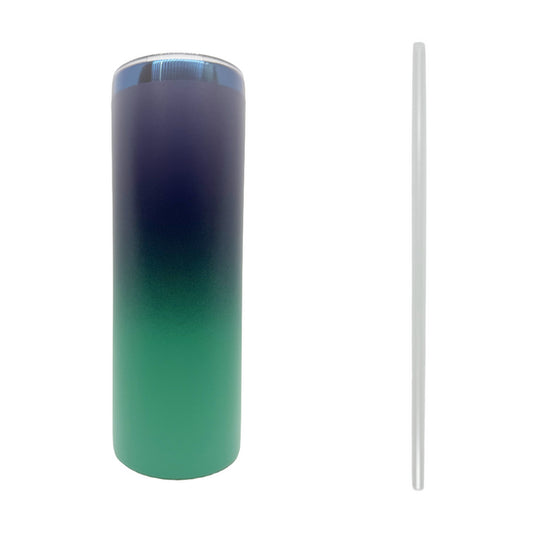 Teal Ombre Blue Plated 20oz Skinny Tumbler