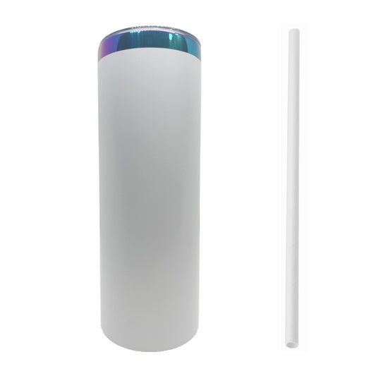White Rainbow Plated 20oz Skinny Tumbler
