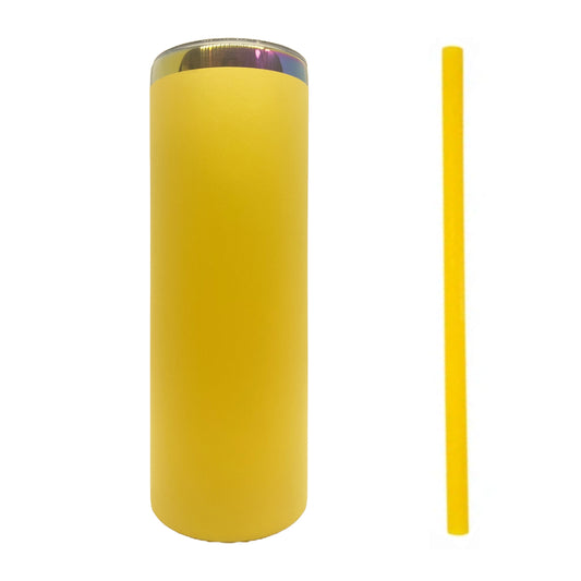 Yellow Rainbow Plated 20oz Skinny Tumbler