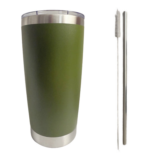 Army Green Silver Plated 20oz Tumbler