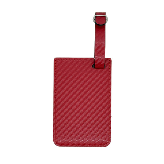 Carbon Fiber Red Luggage Tag