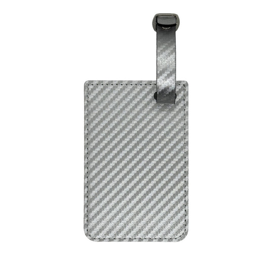 Carbon Fiber SIlver Luggage Tag