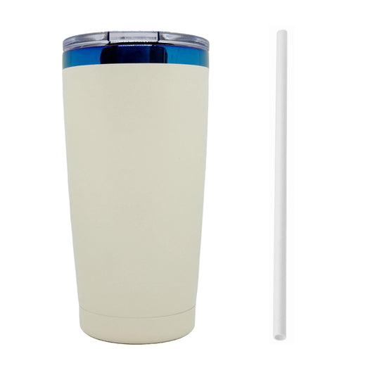 Cream Blue-Plated 20oz Tumbler