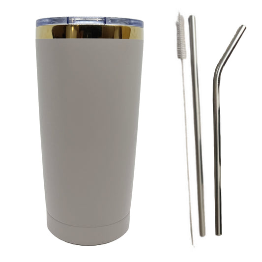 Cream Gold Plated 20oz Tumbler