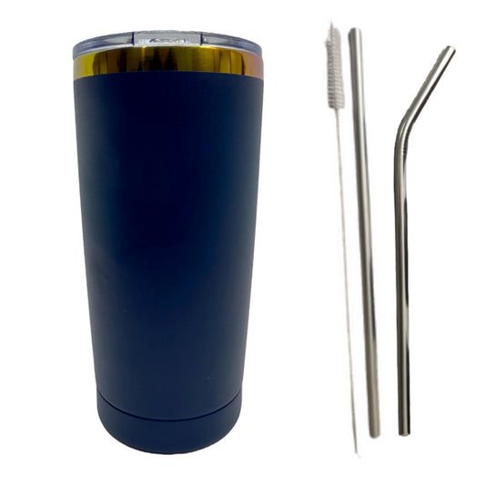 Navy Blue Rainbow Plated 20oz Tumbler