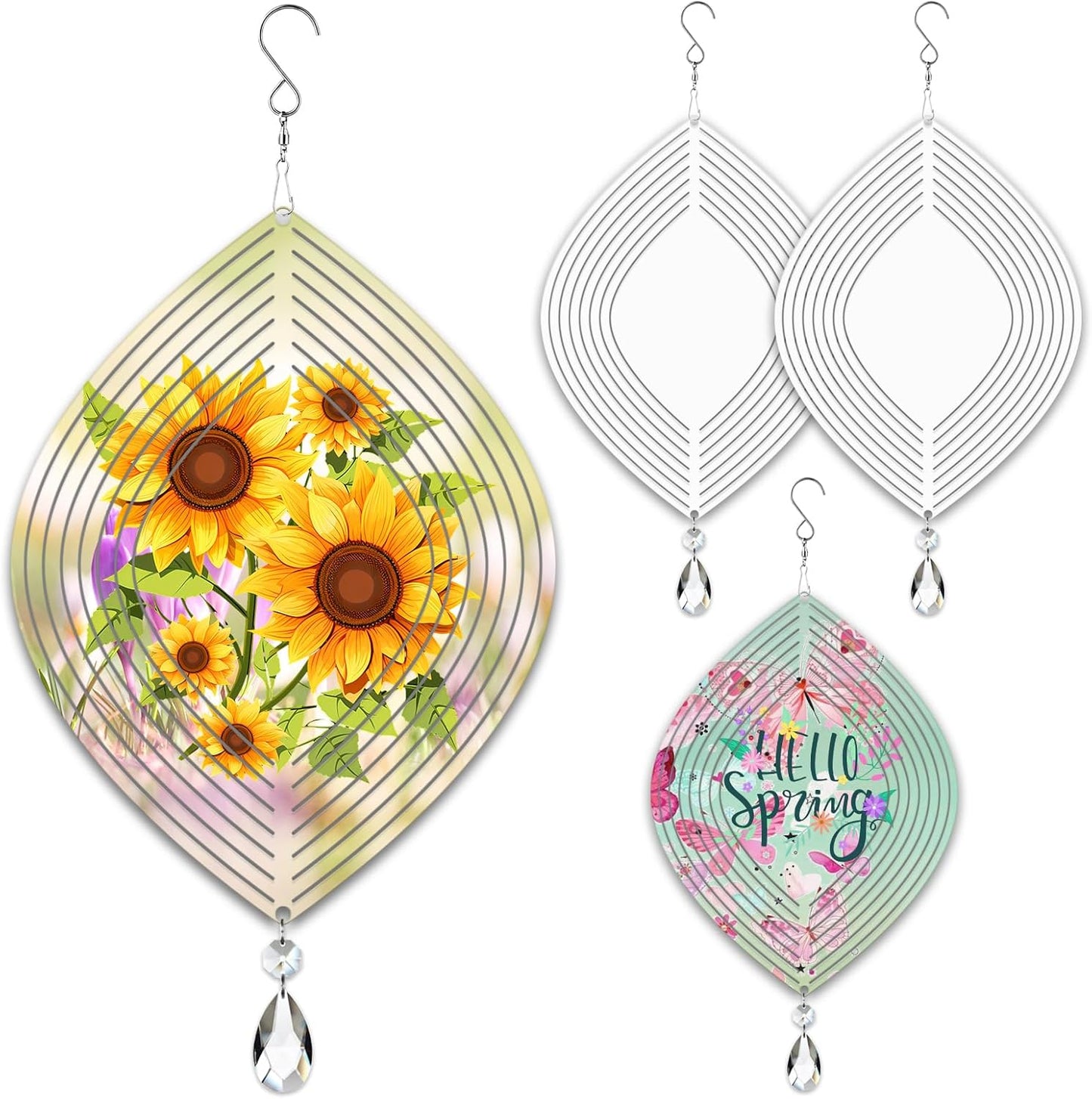 Purple w/ Sunflowers 8" Wind Spinner